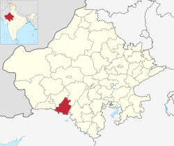Location of Sirohi district in Rajasthan