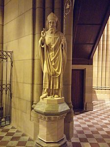 Statue of Saint Patrick presented to the Cathedral by the Saint Patrick's Branch of the Hibernian Australasian Catholic Benefit Society.