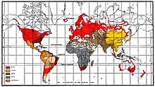 Global racial map by eugenicist Lothrop Stoddard in The Rising Tide of Color Against White World-Supremacy, 1920. Stoddard race map 1920.jpg