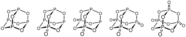 Fosforoxiden: P4O6, P4O7, P4O8, P4O9 en P4O10