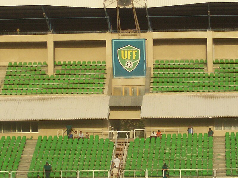 File:Symbol UFF na stadionie w Bucharze podczas meczu z Traktorem.jpg