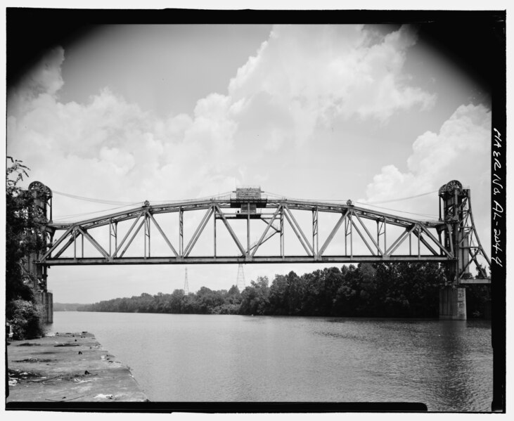 File:Tennessee River Railroad Bridge, Spanning Tennessee River at Alabama Highway 43, Florence, Lauderdale County, AL HAER AL-204-4.tif