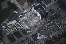 Aerial view of collapsed building in Durres, Albania. Terremoto in Albania (49137246301).jpg