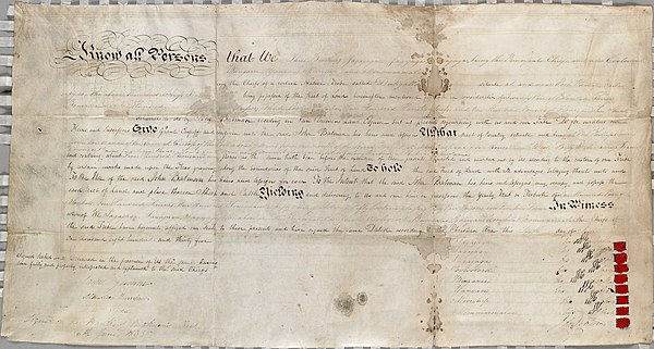 The "Melbourne" deed John Batman is said to have presented to the Kulin nations' leaders and to have it signed by them on 6 June 1835. This was intend