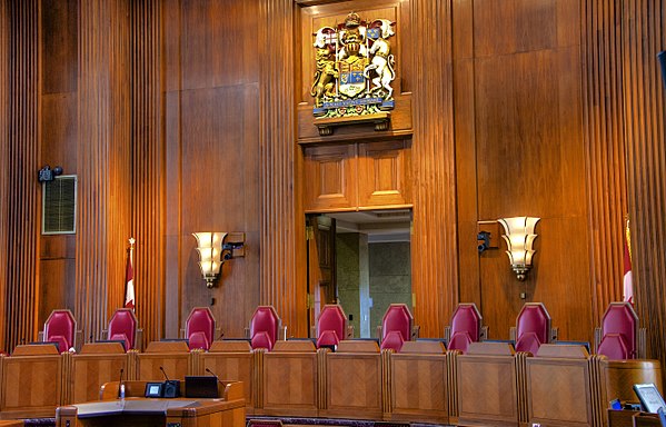 The courtroom of the Supreme Court of Canada