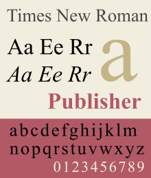 An example of the Times New Roman typeface Times New Roman-sample.svg