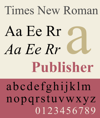 <span class="mw-page-title-main">Times New Roman</span> Serif typeface