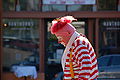 Clown leaving the Toy Parade San Diego, California