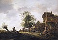 Reizigers bij een herberg, Isaack van Ostade, 1645