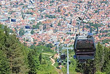 Trebević cable car taking visitors to mount Trebević from the city center.