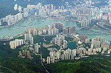 Clusters of highrise residential blocks in Tsing Yi Town