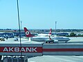 Two Turkish Airlines jets at Atatürk International Airport