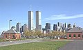 I took this photograph from Liberty State Park in November of 1999, less than two years before they came down.