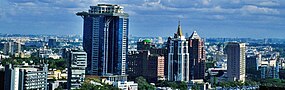 Bangalore's skyline viewed from Central Business District UB CITY Skyline.jpg