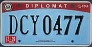 Thumbnail for Diplomatic vehicle registration plate
