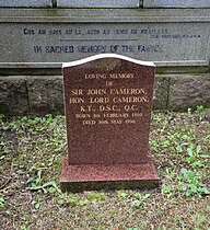 Mill Street Old Burial Ground: grave of Lord Cameron, KTDSC
