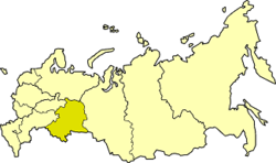 Ural Economic Region on the map of Russia