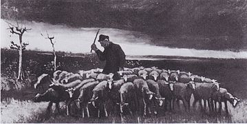 Shepherd with a Flock of Sheep