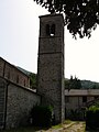 Il campanile della pieve di San Paolo di Vendaso, Fivizzano, Toscana, Italia