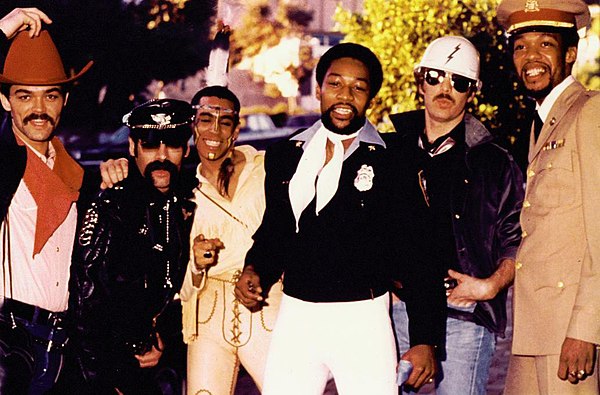 Village People in 1978. From left: Randy Jones, Glenn Hughes, Felipe Rose, Victor Willis, David Hodo, Alex Briley