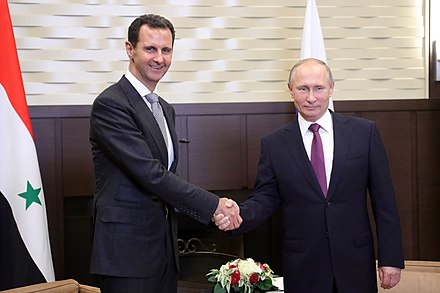 Putin with Syrian president Bashar al-Assad in 2017