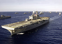 Bonhomme Richard underway in the Pacific Ocean Wasp-class Amphibious Assault Ship USS Bonhomme Richard (LHD-6).jpg