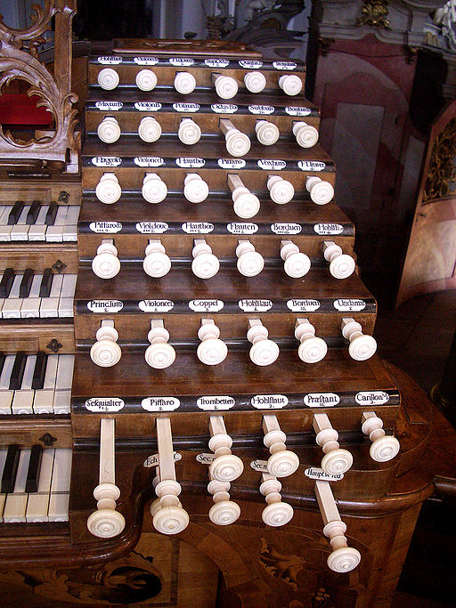 Weingarten Basilika Gabler-Orgel Register rechts