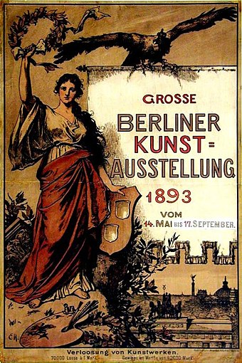 Werbeplakat Grosse Berliner Kunstausstellung 1893 von Ernst Hildebrand