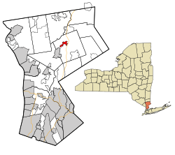 Westchester County New York incorporated and unincorporated areas Bedford Hills highlighted.svg