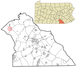 Lokasi di York County dan negara bagian Pennsylvania.