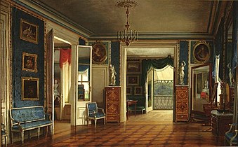 Marcin Zaleski, Wnętrze sypialni króla w pałacu w Łazienkach, (1847)