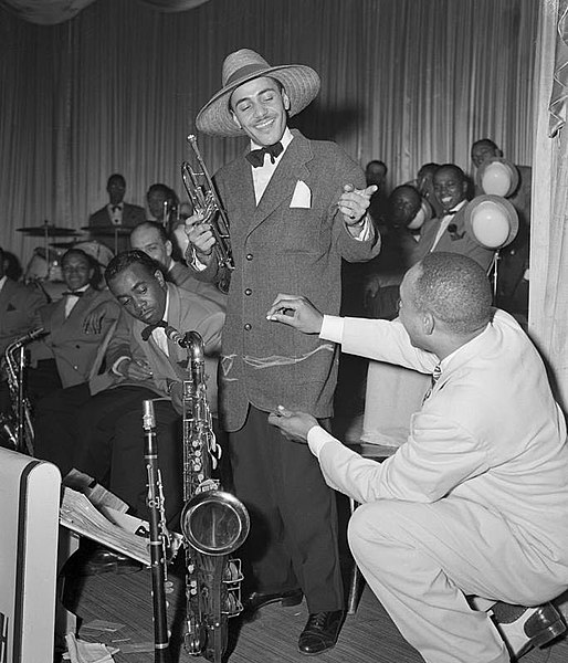 Trumpeter from Lionel Hampton's band wearing a zoot suit