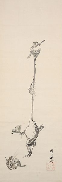 File:'Frog Acrobats' by Kawanabe Kyosai, 1871-1889.jpg