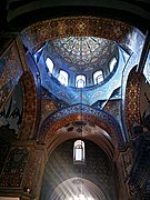 Armenian Architecture: Interior of Etchmiadzin Cathedral, the first cathedral in the world, founded 303 year AD.