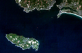 L'île de Groix (image satellite).