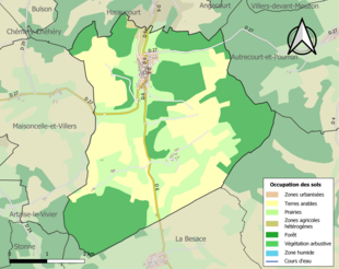 Kolorowa mapa przedstawiająca użytkowanie gruntów.