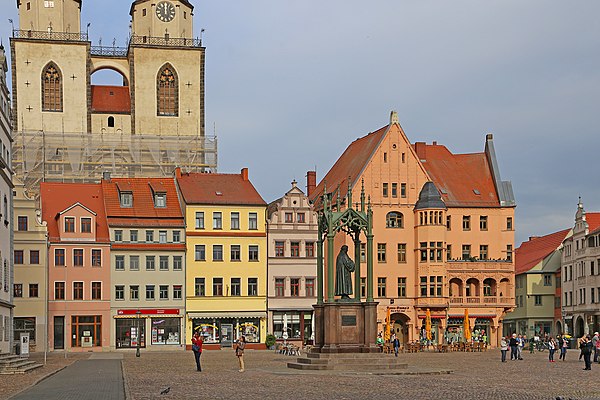 Market square with Stadtkirche Wittenberg