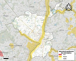 Carte des zones d'aléa retrait-gonflement des sols argileux de Confolens.