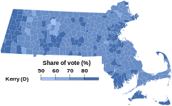2002 United States Senate election in Massachusetts results map by municipality.svg