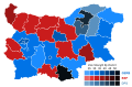 Results of the 2013 Bulgarian parliamentary election, showing vote strength by electoral district.