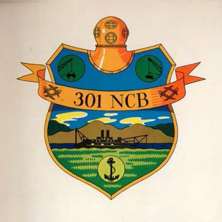 The 301st CB was unique in WWII for recognizing Seabee divers with the unit insignia.  The battalion diving officer was Carp Chief Achenson CEC, the first UDT swimmer.