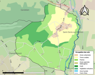 Barevná mapa znázorňující využití půdy.