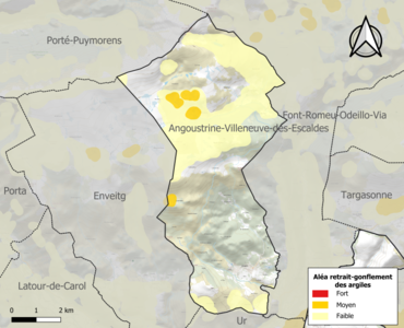 Carte des zones d'aléa retrait-gonflement des argiles.