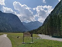 AUT — Tirol – Bezirk Schwaz — Gemeinde Vomp — Gemeindeteil Hinterriß — (Schild Großer Ahornboden) 2020