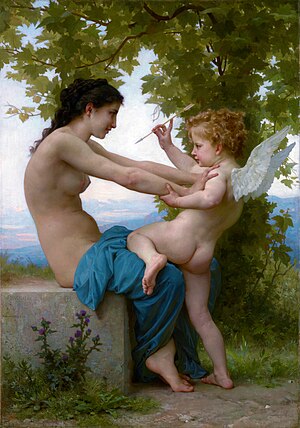 A Young Girl Defending Herself against Eros by William-Adolphe Bouguereau