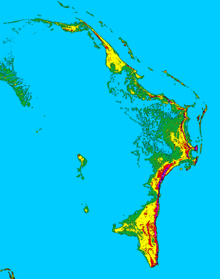 Cartina fisica delle Abaco