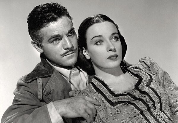 Alan Curtis and Patricia Morison in Hitler's Madman (1943).