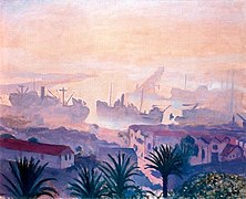 Le Port d'Alger dans la brume (1943), par Albert Marquet. Musée des Beaux-Arts de Bordeaux.