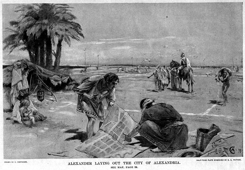 ملف:Alexander laying out the city of Alexandria by Andre Castaigne (1898-1899).jpg