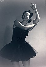 Thumbnail for File:Alison Lee, stage name Helene Lineva and star of the Original Ballet Russe, 1939-1940, posing in the studio, Sydney - photographer Max Dupain (5492379895).jpg